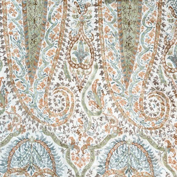 Pottery Barn Agatha Paisley Pale Sage Rust Tan Euro Pillow Sham Set 2 Cotton - Picture 2 of 5